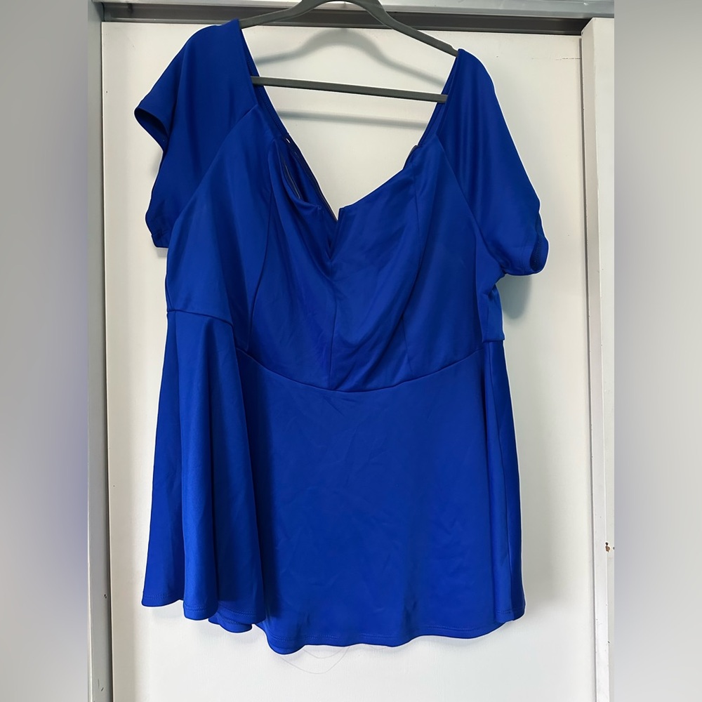 Elegant Blue Women's Off Shoulder Top